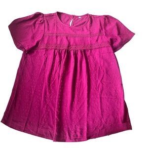 NWOT • Red Pleated Top